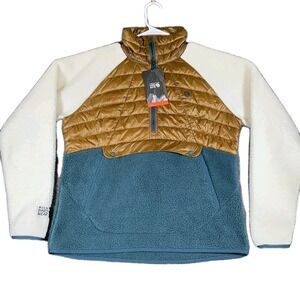 Mountain Hardwear Jacket Women's L Hybrid Pullover Sherpa Fleece NEW